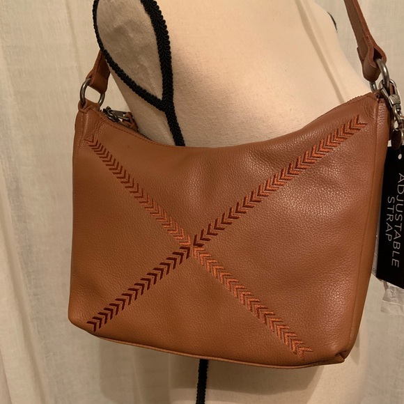 The Sak Handbags - The Sak shoulder bag.  Brown leather. Crochet